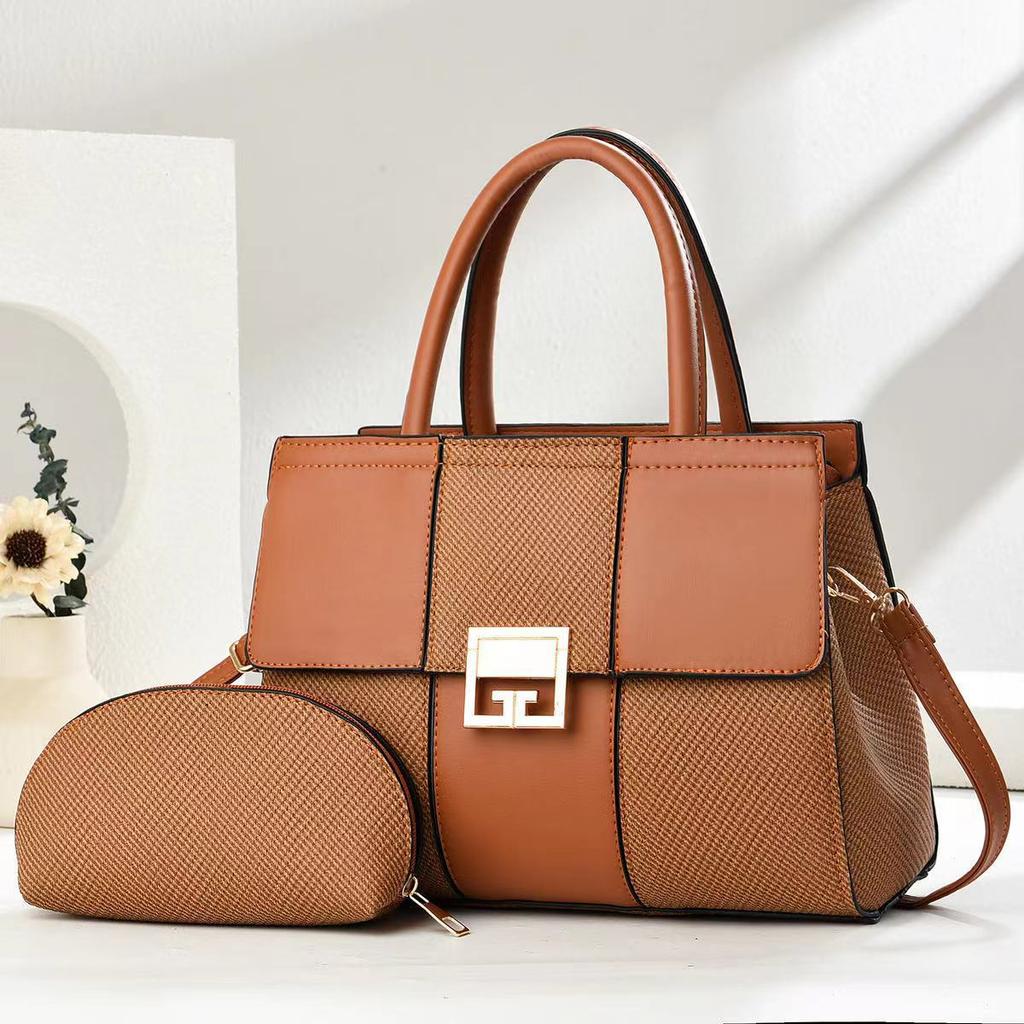 New Simple Solid Color Versatile Large Capacity Shoulder Portable Texture Women's Bag Mother and Child Big Bag
