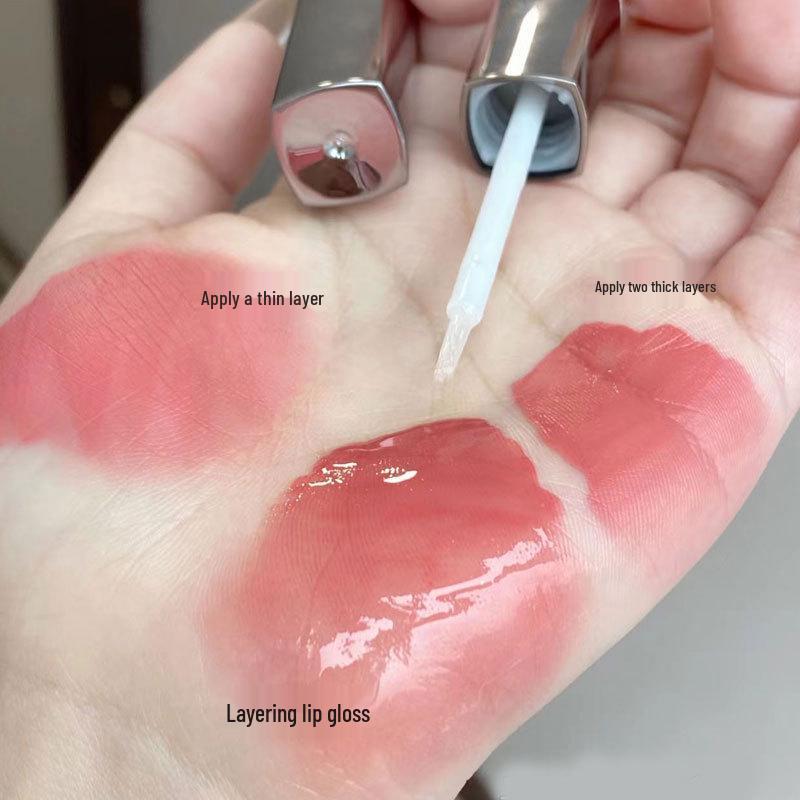 Doppelendiger Lipgloss - Wässriges Spiegel-Finish, Aufpolsternd, Nicht-Klebrig, Feuchtigkeitsspendender Glas-Glanz-Lippenstift