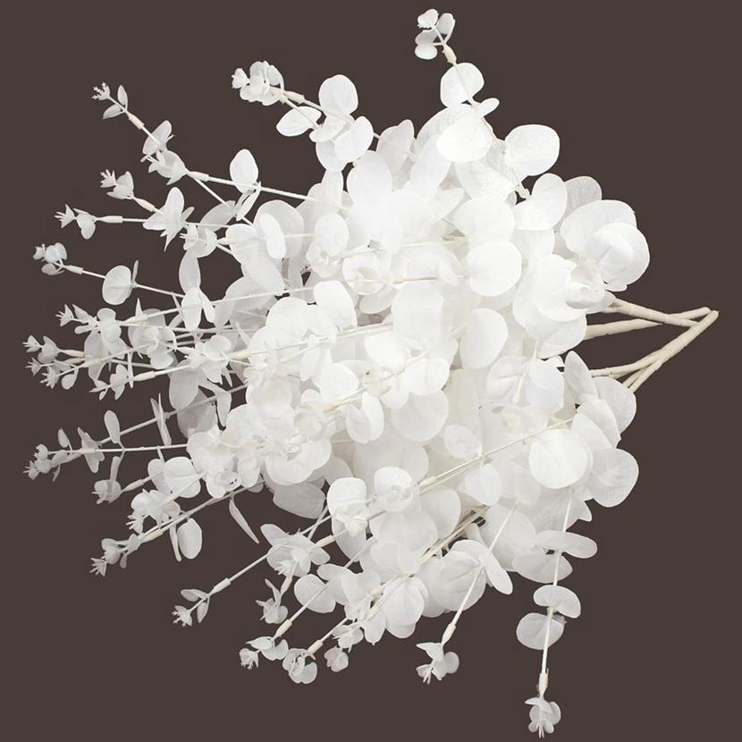 Artificial Plants White Eucalyptus Leaf Christmas Home Vase Indoor Garden Bonsai UV Protection Wedding Wreath Diy Gift Box Decor