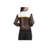 Adidas Originals Fashionable Simple Versatile Stand Collar Jacket Women Jacket Brown White JM8024