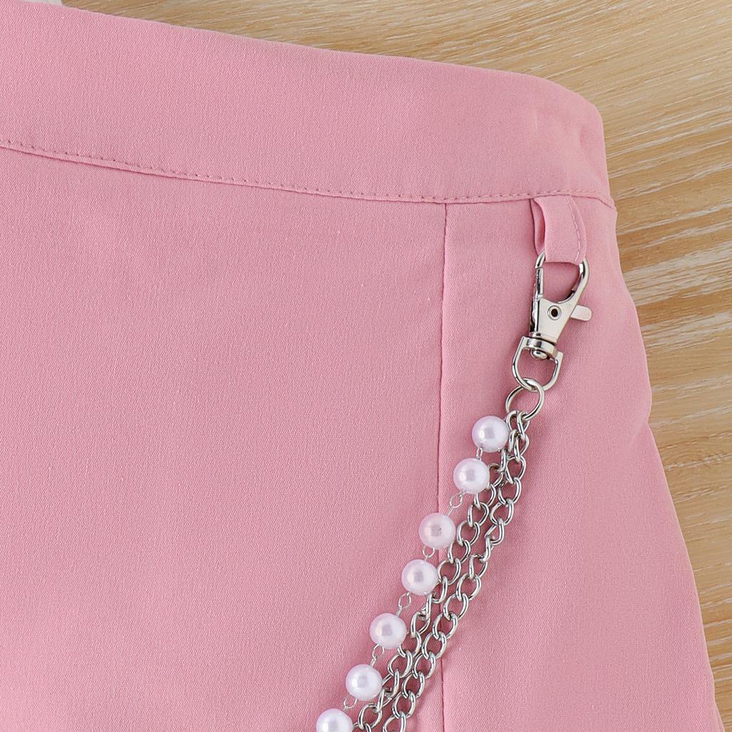 Sweet Girls' Set Spring/Summer Children's Top + Irregular Fashionable Short Skirt Set