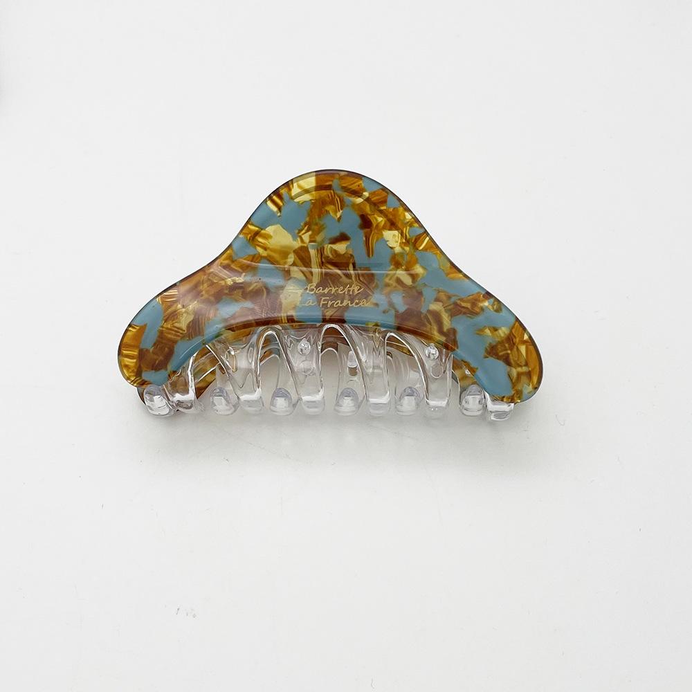 Iridescent Triangle Acetate Shark Hair Clip for Women - Large, High-End Accessory for Thick Hair