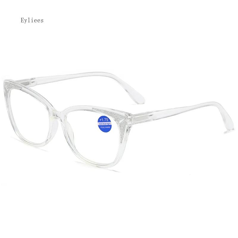 +1.0 +1.25 +1.75 +1.5 To +4 Cat Eye Reading Glasses Women Fashion Design Anti Blue Light Prescription Presbyopia Eyeglasses
