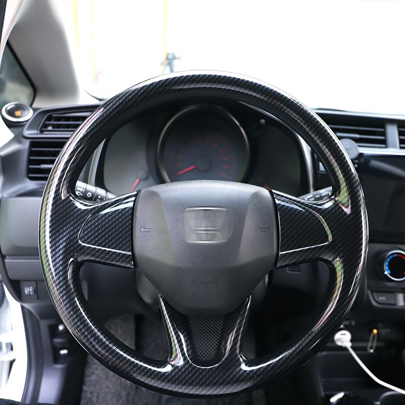 Carbon Fiber Steering Wheel Cover for New Fit, Vezel, XRV, Greiz, Crider - Protection & Modification Sticker.
