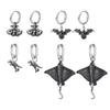 Pendientes Colgantes de Murciélago y Polilla Vintage Góticos para Hombres, Pendientes Colgantes de Acero Inoxidable de Dinosaurio de Moda, Joyería Punk para Piercings