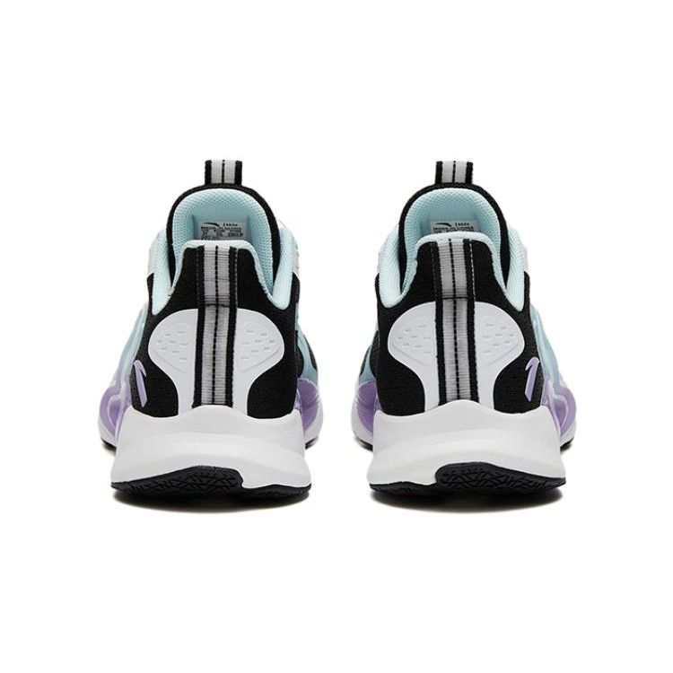 Anta Monthly Slip Resistant Durable Low Top Running Shoes Kids Sneakers White Black Purple 322325518H-5