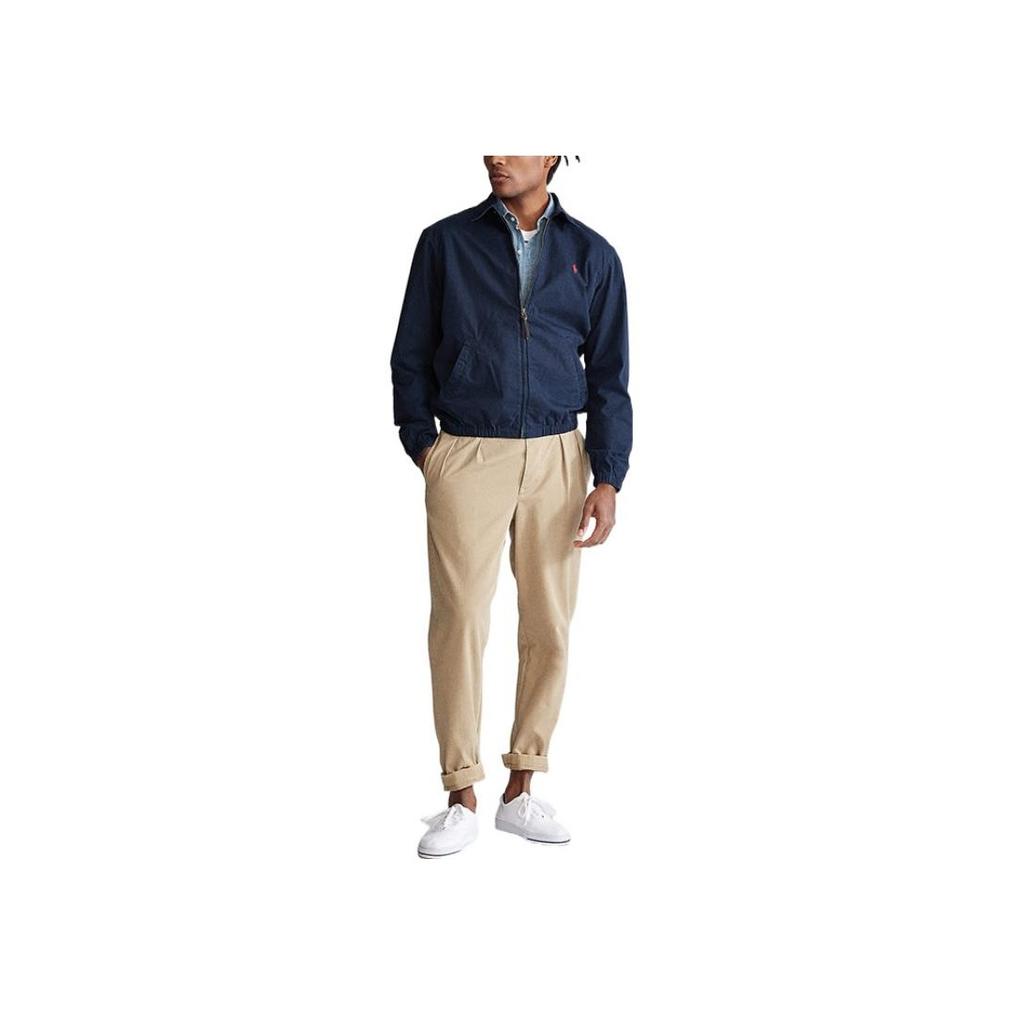 Polo Ralph Lauren FW22 Logo Print Casual Polo Long Sleeve Jacket Men Jackets Navy-Blue MNPOOTW16020138-410