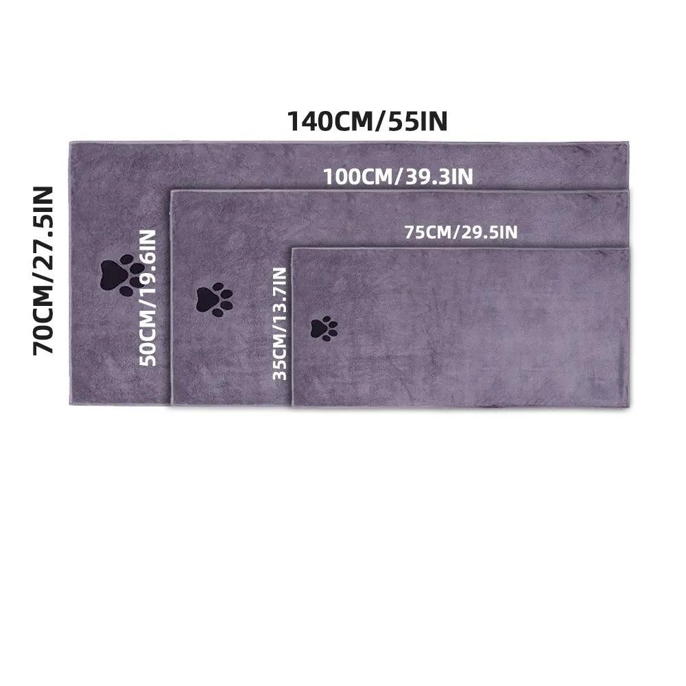 Super Absorbent Pet Dog Towel Microfiber Embroidered Big Puppy Bathrobe Quick-Drying Thickened Pet Bath Towel Pet Supplies