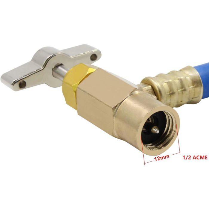 Hose de recharge de réfrigérant - HSEAMALL - R134A - Métal - 350 mm - Manomètre inclus