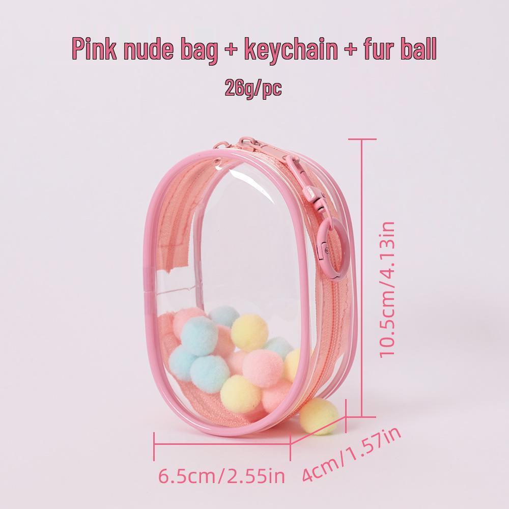 10cm Transparent Dustproof PVC Blind Box Display Bag - Mini Cute Ins Style Stroller Bag with Pendant Holder