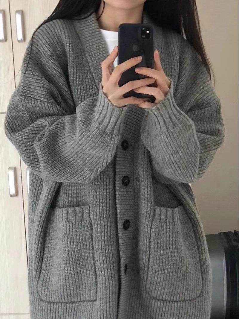 

2025 Retro Japanese Milk Style Knit Cardigan - Loose, Layered Sweater Coat for Spring, Autumn & Winter M верблюд