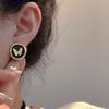 S Silver Needle Retro Butterfly Stud Earrings for Women's New Niche Design Sense, Autumn and Winter Black Earrings for Women's High Sense