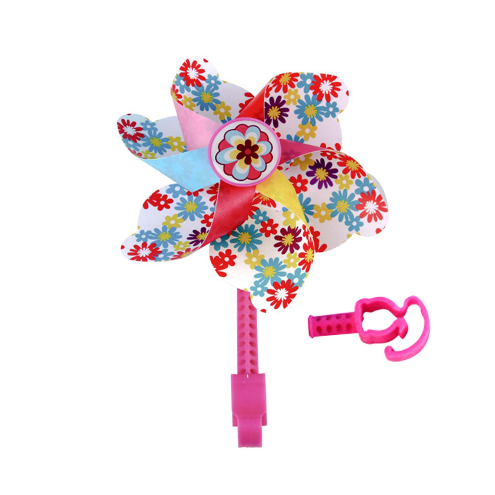 Children Bicycle Handlebar Windmill,Flower Pinwheel Cute Lightweight Bike Handlebar Pinwheel for Kids Bike Pushchair Tricycle