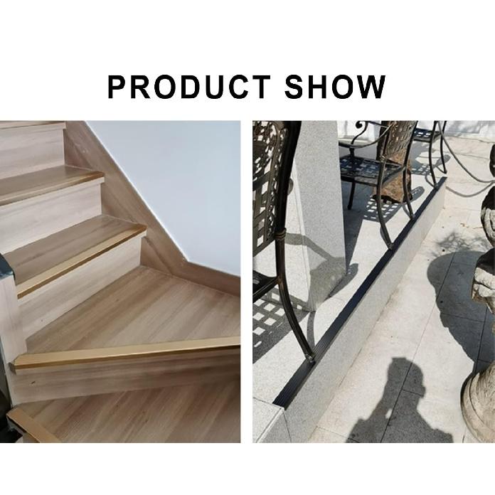Transition Strip L-Shaped Floor Transition for Stairs,Non-Slip Aluminum Stair Treads for Tile/Wood/Laminate,Edge Protectors Decoration,Edging Strip
