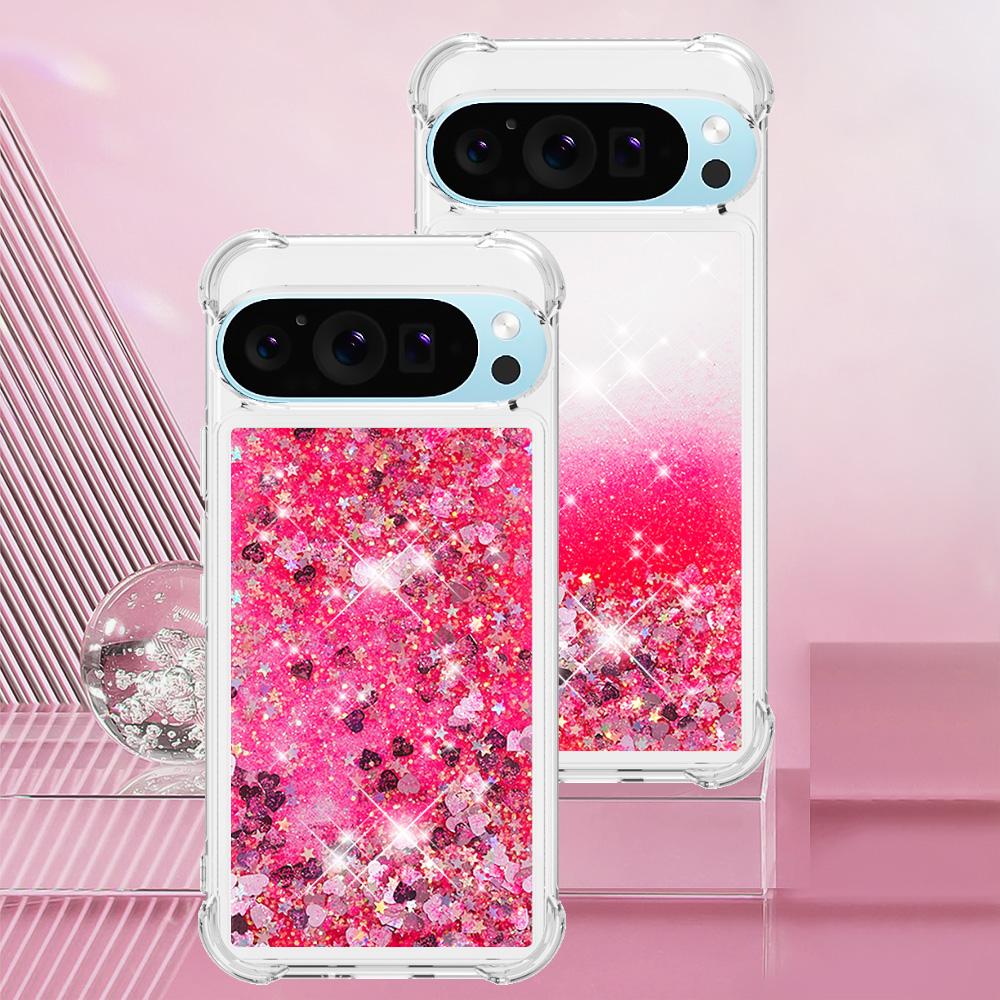 Bling Glitter Clear Liquid Quicksand Phone Case for Google Pixel 10 Pro XL 9 8 Pro 10A 9A 8A 7A  Airbag Anti-drop Shockproof Protect Cover Funda