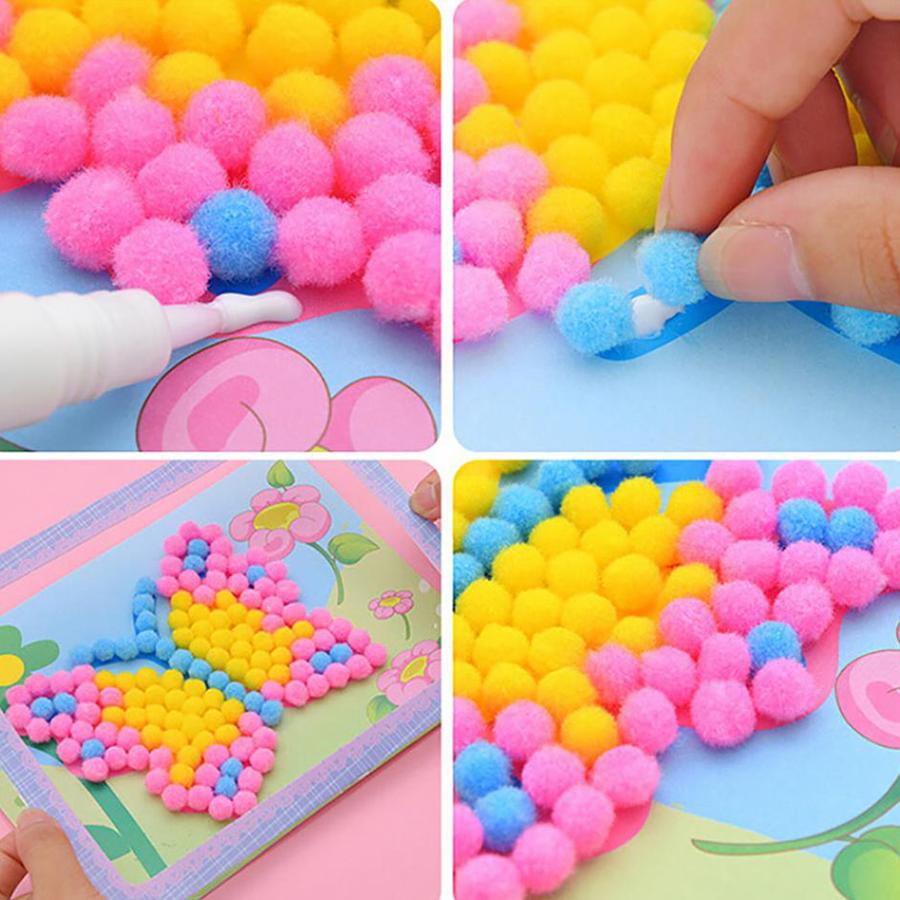 2/4pcs Plush Ball Paintings Felt DIY Handicraft Art Entertainment Supplies for Party Game Home Decor Creative Birthday Gift XJM
