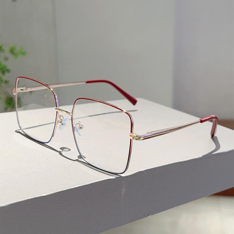 Vintage Square Glasses New Stylish Oversized Korean Style Eyewear Trendy Luxury Design Blue Light Blocking Optical Frames