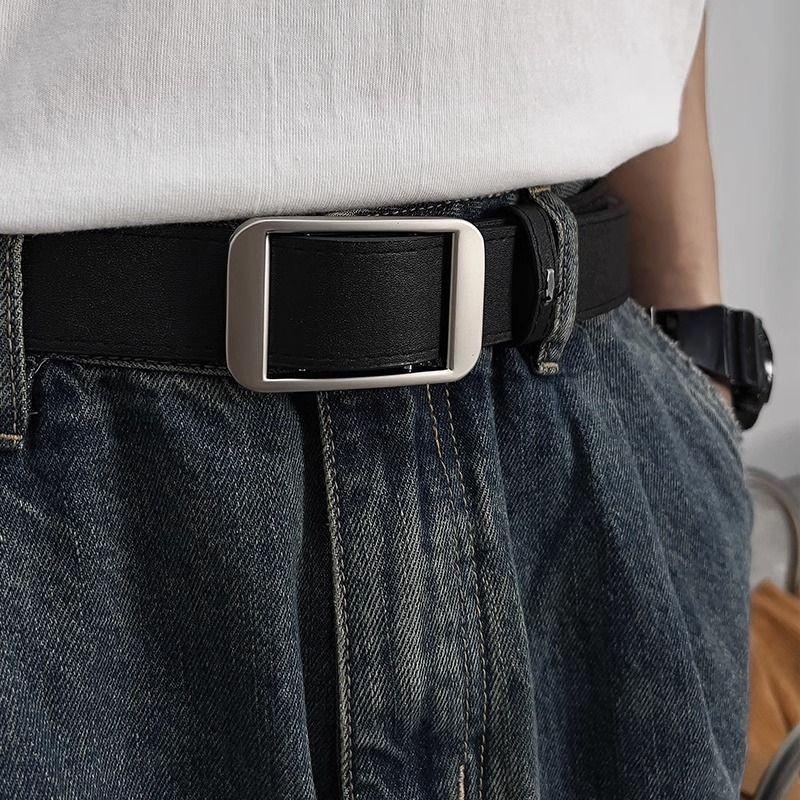 Chic Black Pu Belt For Women With Retro Style And Elegant Buckle For Jeans