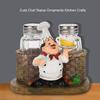 Cute Chef Statue Salt & Pepper Bottle Holder Ornaments Home Decor Kitchen Resin Crafts