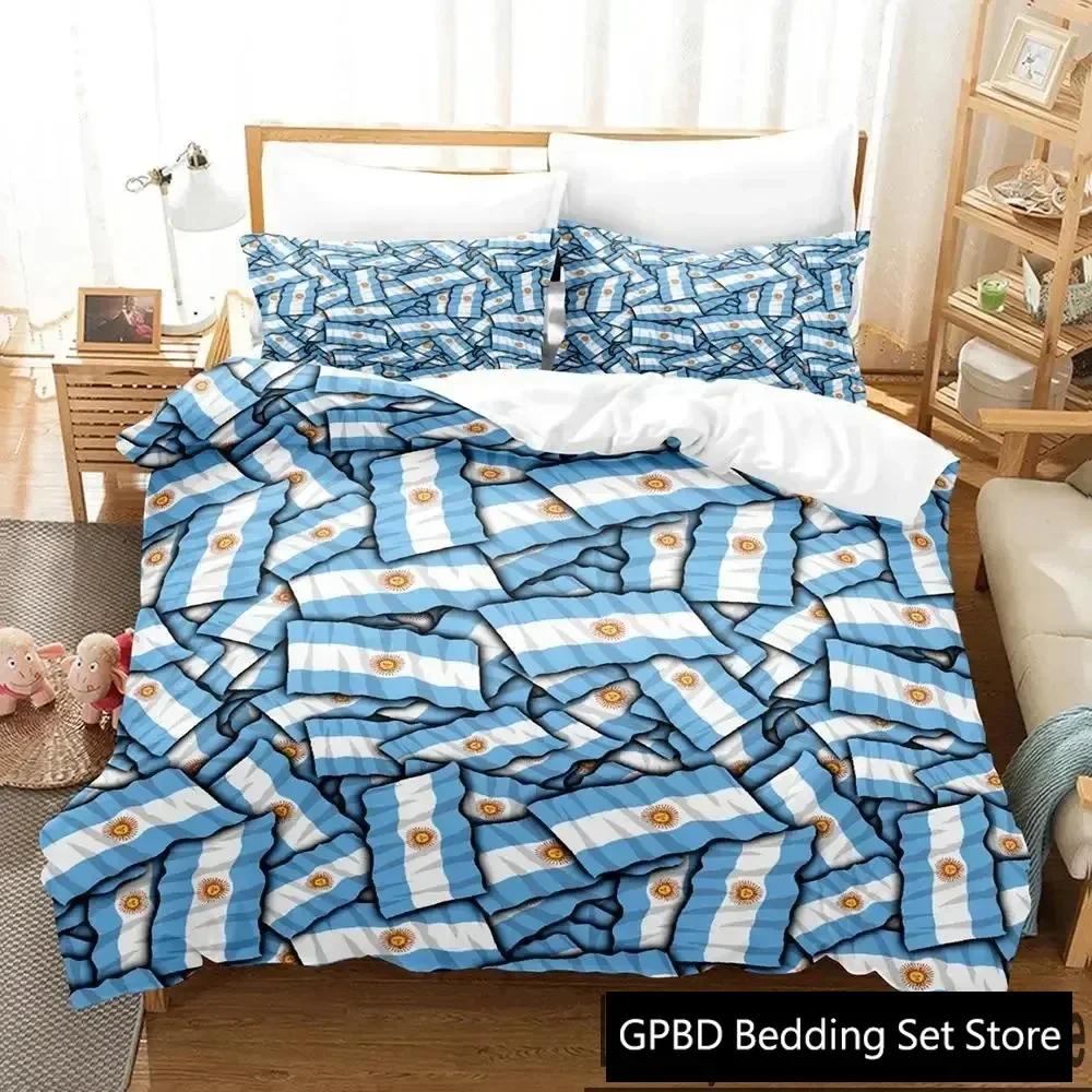 3D Druck Argentinische Flagge Bettwäsche Set Doppel Einzel King Bettbezug Bettdecke Kissenbezug Jungen Mädchen Erwachsene Schlafzimmer