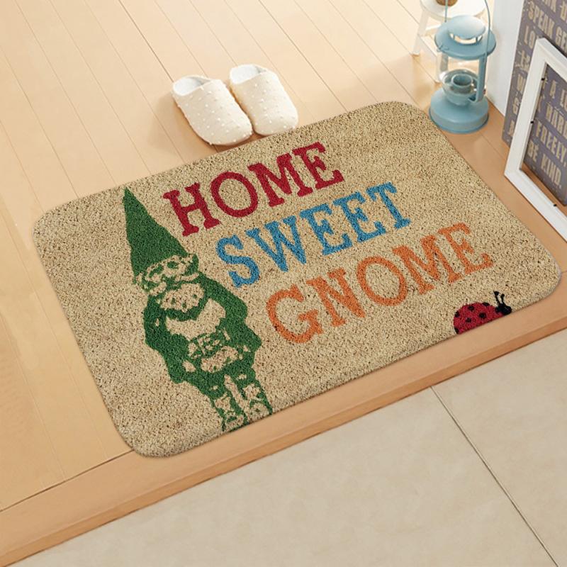Fleece Door Mat Letter Printed Doormat Anti-slip Entrance Floor Mats for Bedroom Bathroom Carpet Rug