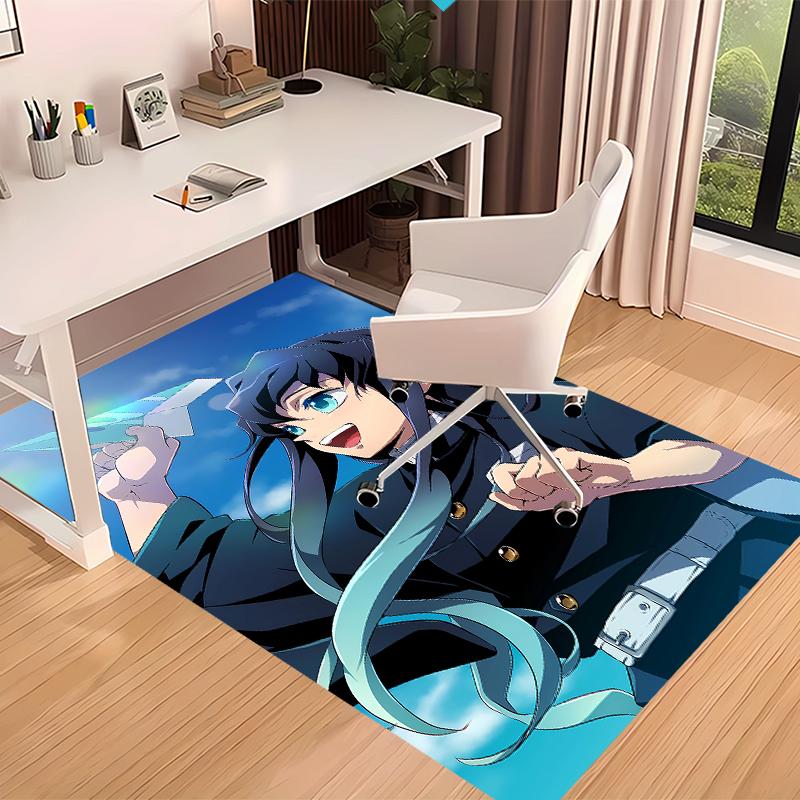 Nezuko Demon Slayer Muichiro Tokito Printed Absorbent Washable Carpet, Non-Slip Bathroom Mats, Kitchen Rugs, Yoga Mat,Living Room Entrance, Camping Pi