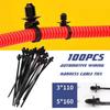 100pcs Self-Locked Nylon Cable Tie Push Clips For Car Wiring Harness Fixed Cable Tie Buckle Straps Car Accessories