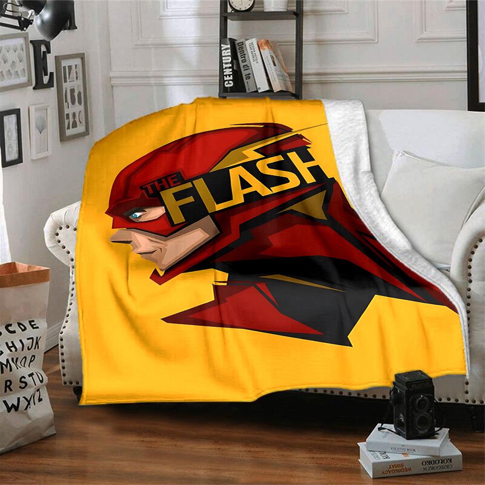 1 Stück The Flash Decke Polyesterfaser, Ganzjahreskomfort für Sofa, Bett, Büro, Auto, Camping, Ideale Heimdekoration & Geschenk, Bürokomfort
