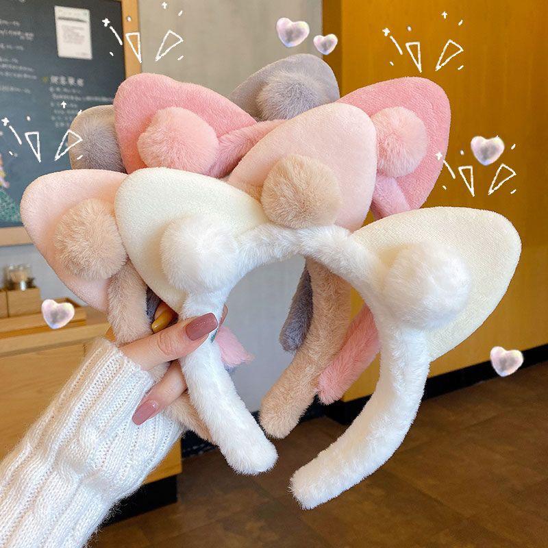 Cat Ear Plush Headband - Cute Princess Style for Face Washing and Korean-Japanese Fairy Hair Accessory.