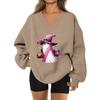 Women's V-neck Dropped Shoulder Halloween Print Sports Sweatshirt Top