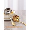 Steel Spoon with Palace-Style Embossed Handle, Golden Small Soup Spoon, Short-Handled Kitchen Spoon for Home Use, Suitable for Serving Porridge