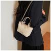 Summer Vacation Style Woven Rope Handled Beach Tote Bag Trendy Rattan Basket Shoulder Crossbody Bag