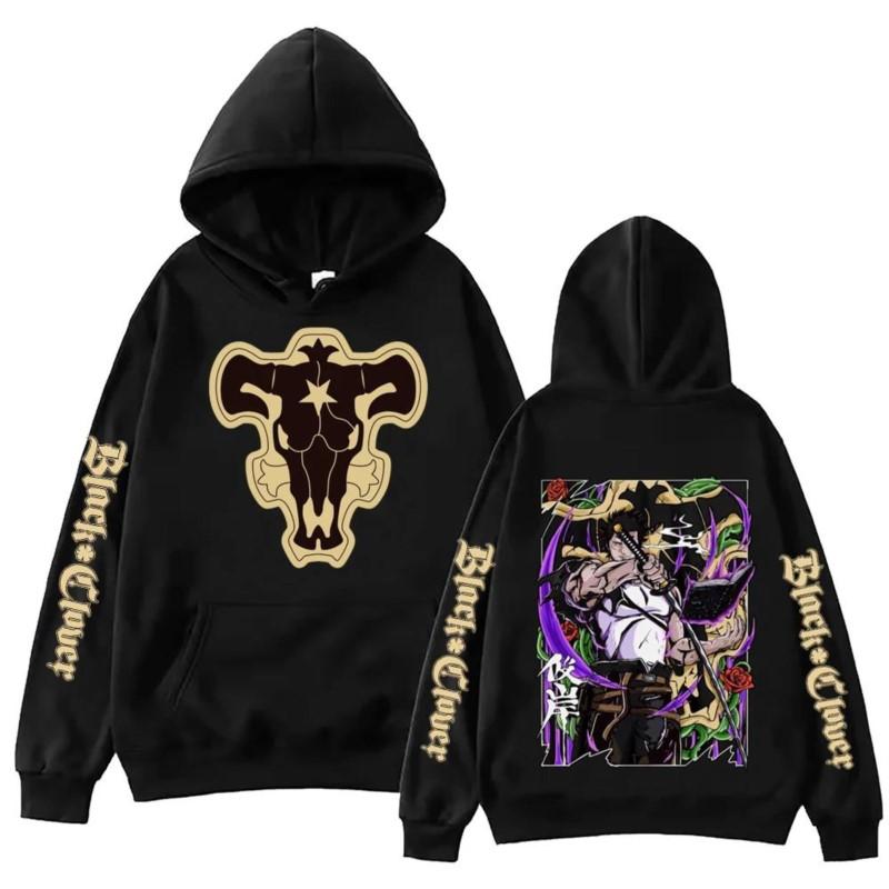 Manga Black Clover Yami Sukehiro Graphic Hoodies Vintage Oversized Hooded Hip Hop Long Sleeves Hoodie Men Women Clothes