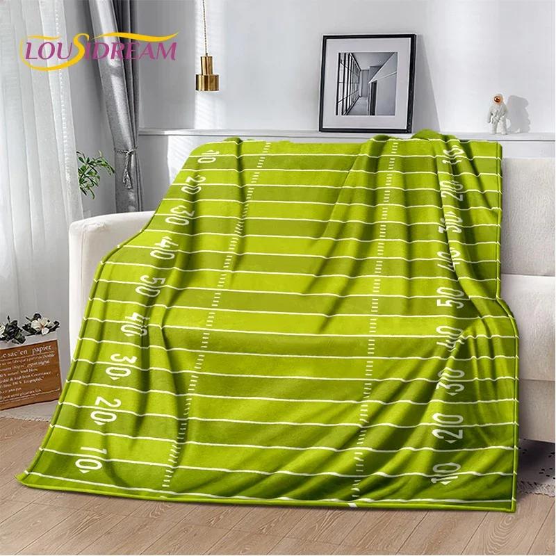 Cartoon 2025 Rugby Field Rugby American Football Soft Blanket,Soft Throw Blanket for Home Bedroom Bed Sofa Travel Cover Child