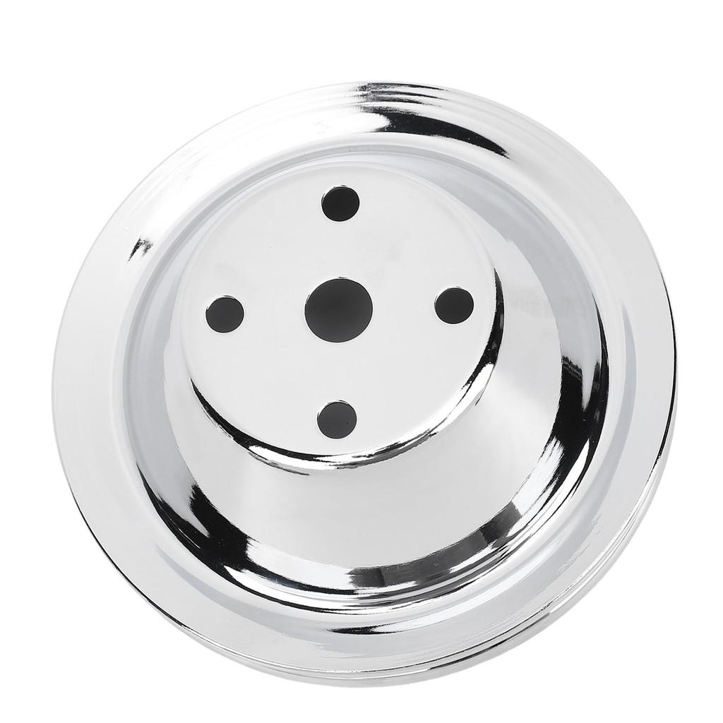 Long Water Pump Upper Pulley Chrome Steel 6 1 4 Inch Diameter Replacement for Small Block Motors
