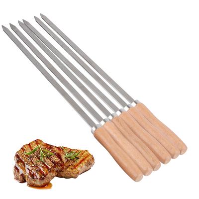 Strumenti per BBQ all'aperto 340 Acciaio Inossidabile BBQ Spiedini Lunghi Portatili Antiruggine Bastoncino per Barbecue 6 Pezzi Spiedino Professionale per Grigliata Spiedini per BBQ