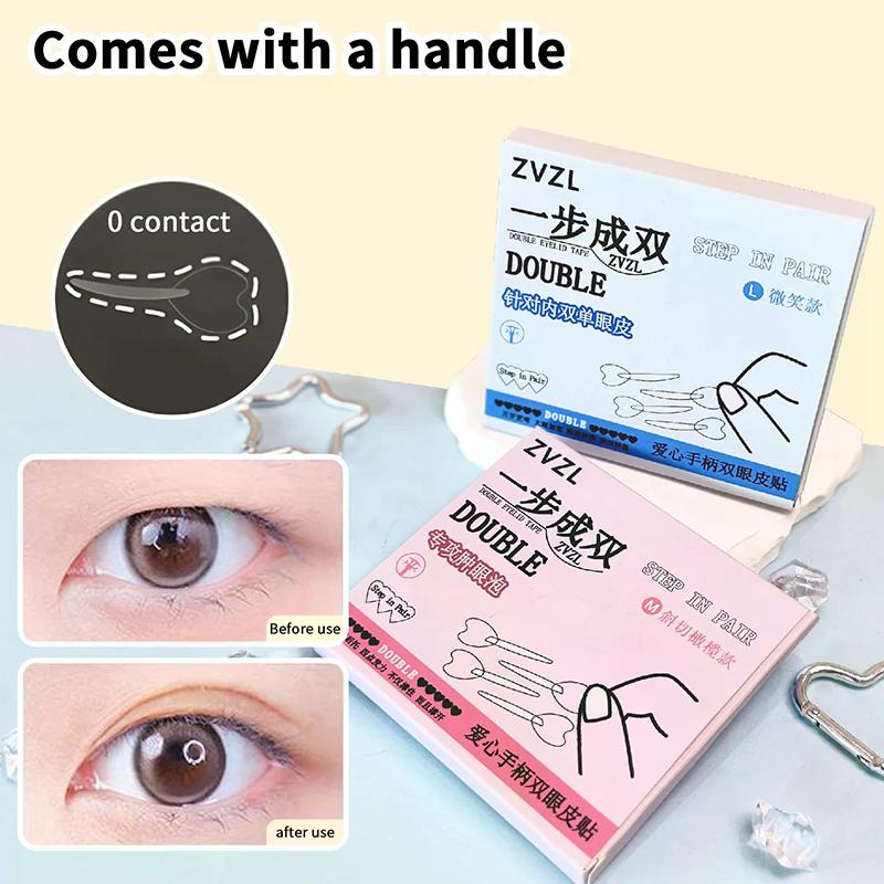 128pcs/box Double Eyelid Stickers With Handle Natural Invisible And Long Lasting Shaping Big Eye Beauty Tapes Lifting Strips