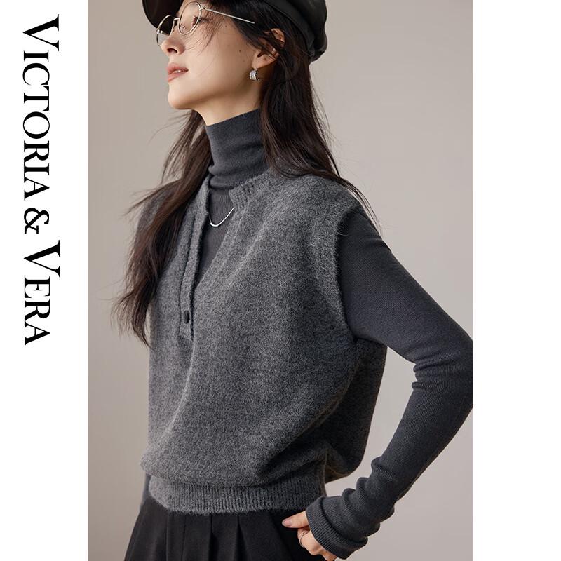 

VICTORIA&VERA Women s Soft Knit V-Neck Sleeveless Vest L