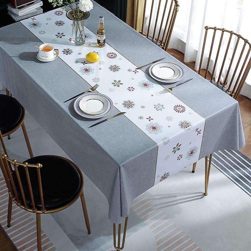 Thickend Waterproof Non-washable PVC Tablecloth Table Mat Rectangular Tablecloth Home Decor