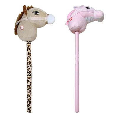 Plush Stick Horse Plush Animal Head Plush Hobby Horse Stick Toy Fun for Children Boys Girls Kids 3 Years  Performance Props