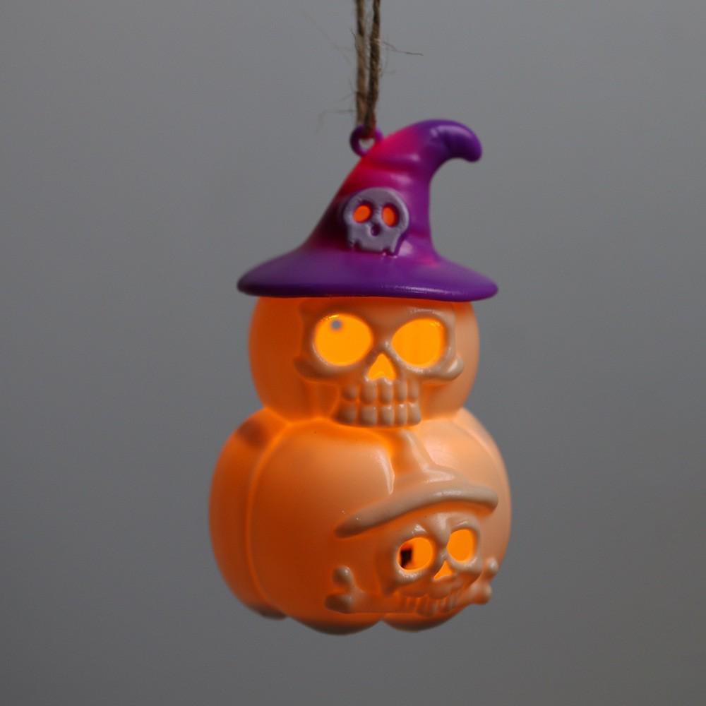 Halloween LED Pumpkin & Skull Hanging Lantern - Luminous Night Light Decoration