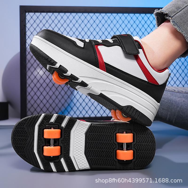 

Четырехколесные кроссовки на колесиках Студенческая версия роликов Детские кроссовки-ролики могут ходить и скользить Летящие кроссовки для девочек Взрослая спортивная обувь 40