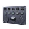 5-členný LED spínací panel 12V zásuvka 4,2A dvojitá USB nabíječka, digitální voltmetr, kombinace přepínačů pro lodní nákladní automobil Camper Marine