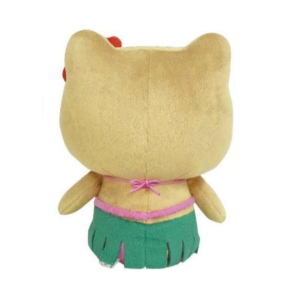 K Company Hello Kitty Sitting Plush H19 x W14 x (Suntan Series) Toy, Hibiscus, KTHI-ON-HA, D9.5cm