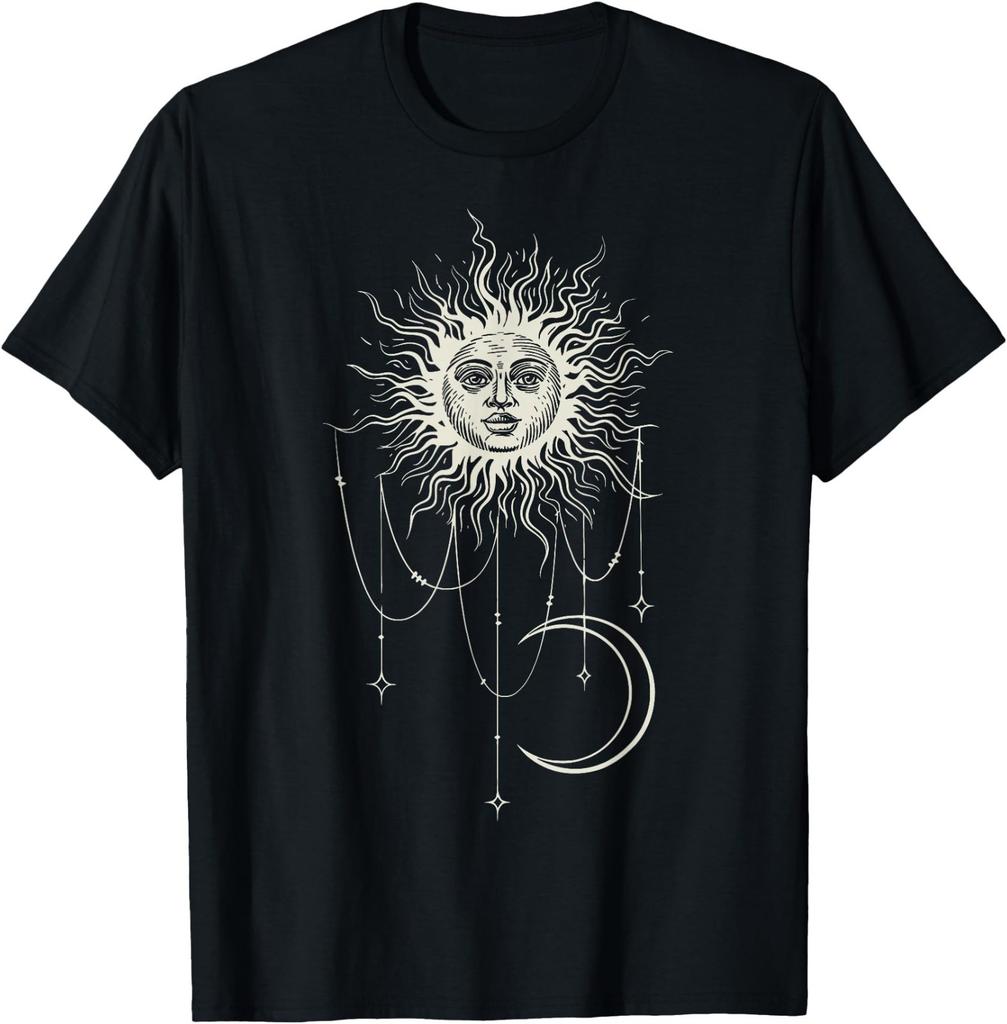 Celestial Sun Crescent Moon Sun and Moon Cottagecore Witchy T-Shirt