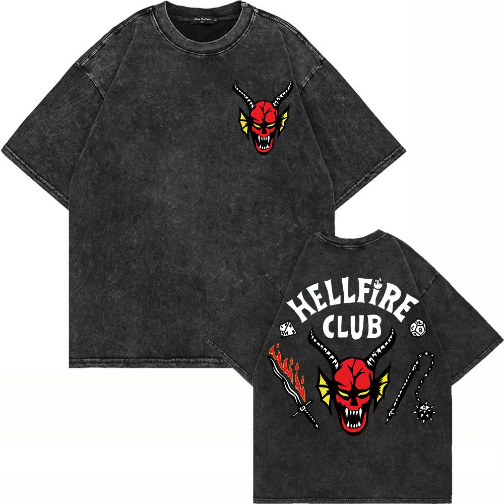 100% Cotton Vintage Washed Club T Shirt Fashion Men/Women Aesthetic Retro Streetwear High Quality Retro Acid Wash Tees Shirts
