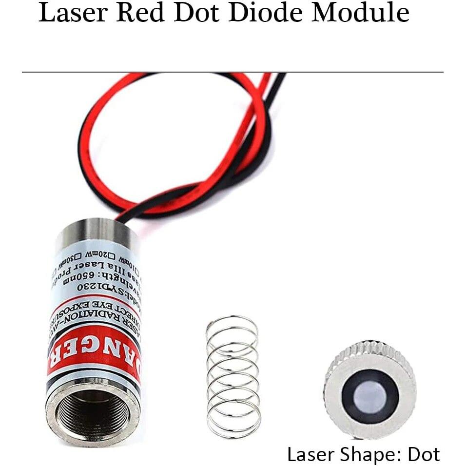 3ks tečkový/čárový/křížový laser 650Nm zaostřitelné ostření nastavitelná čočka laserový modul červené tečky 3-5V s plastovou čočkou ovladače