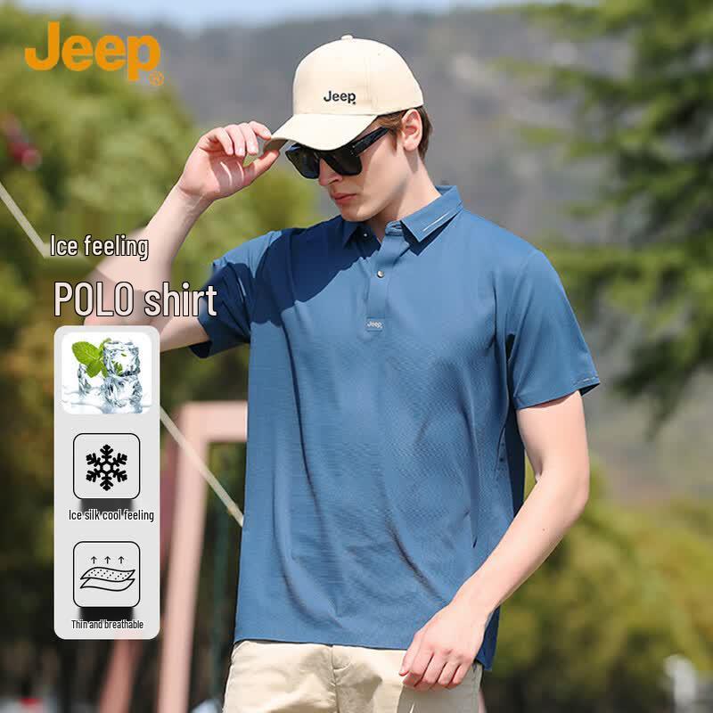 JEEP Men s Ice Silk Quick-Dry Polo Shirt M