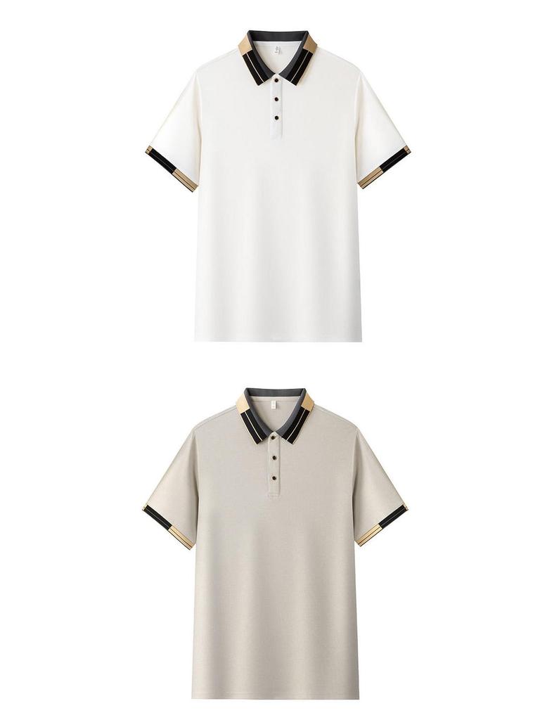 Herren Sommer Kurzarm Revers T-Shirt - Lässig, Einfarbig, Atmungsaktiv, Kühl, Ideal für Alle Altersgruppen