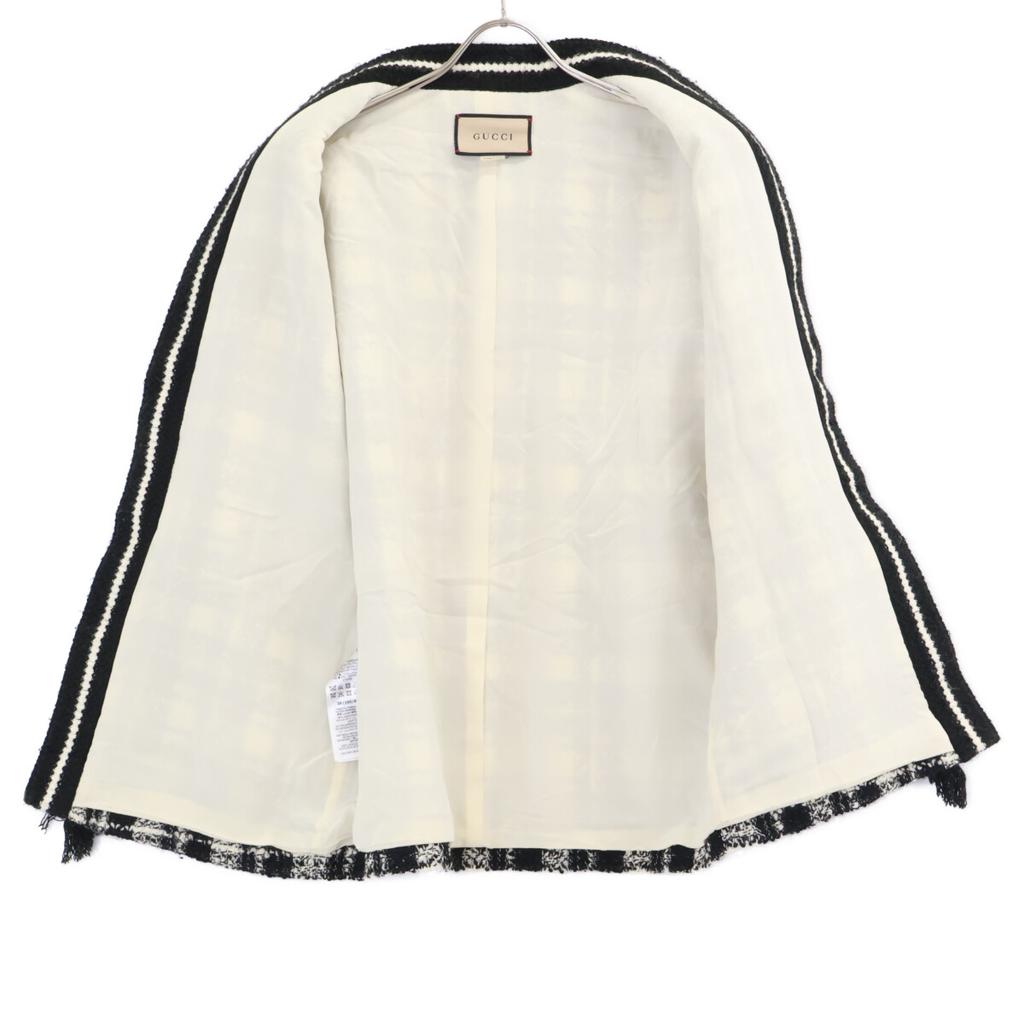 GUCCI Excellent condition 643297 tweed jacket Jacket 38 Black x whiteUsed